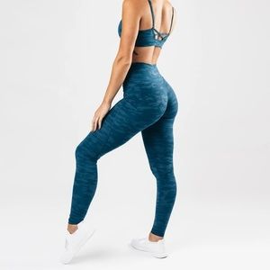 Alphalete Surface Power Leggings in Blue Camo